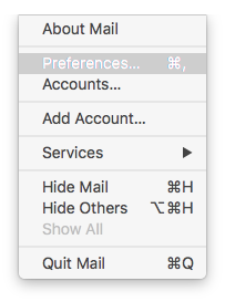 what is the default mail program for mac os:x